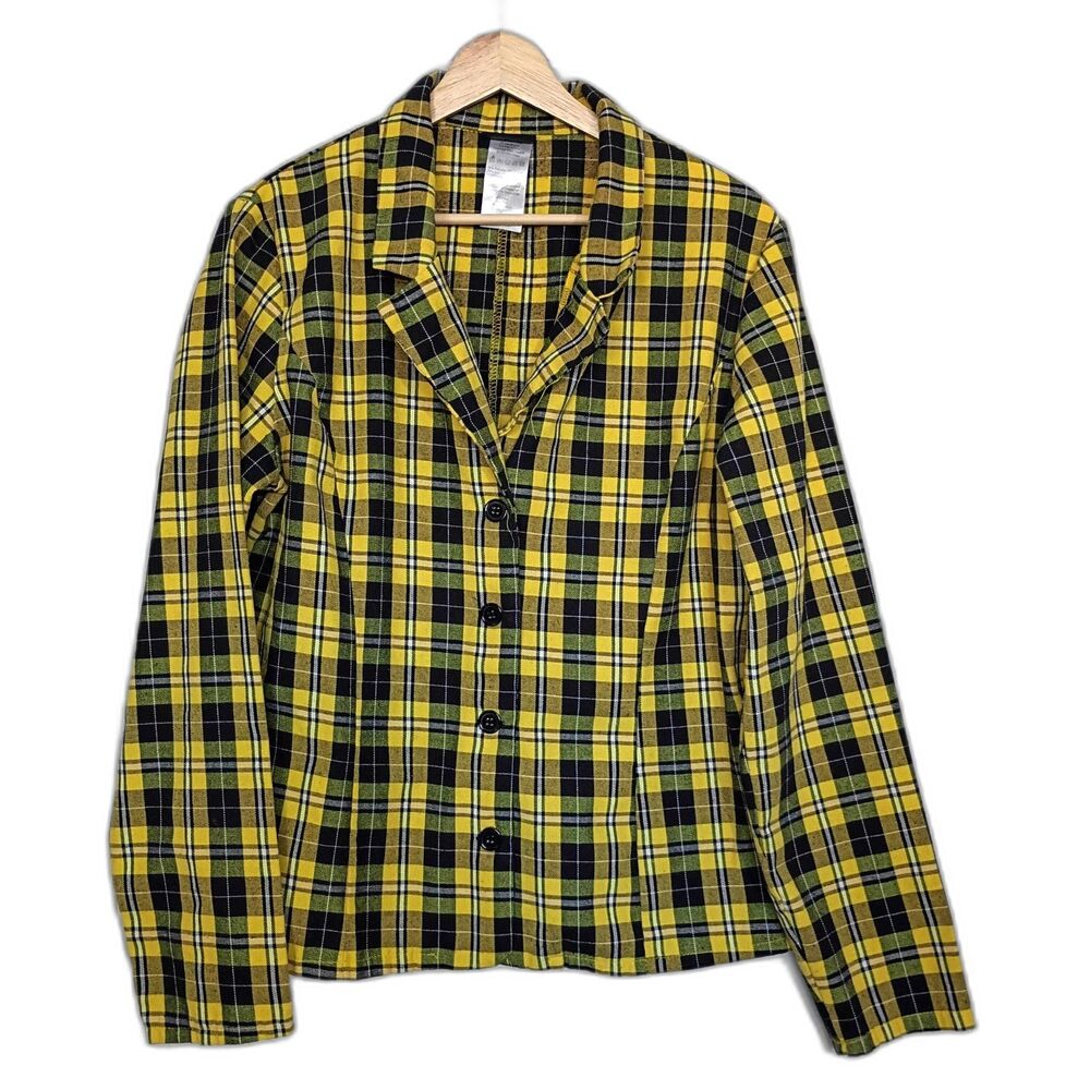 Dreamgirl Yellow and Black Plaid Jacket